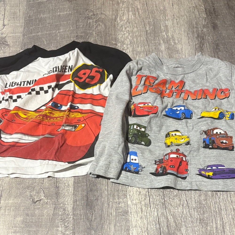Disney Cars Lightning McQueen T-Shirt Duo - Black, Red, Gray